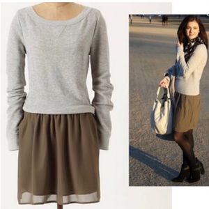Anthropologie Deletta Gray Green Long Sleeve Sweater Dress Women's Size M. E